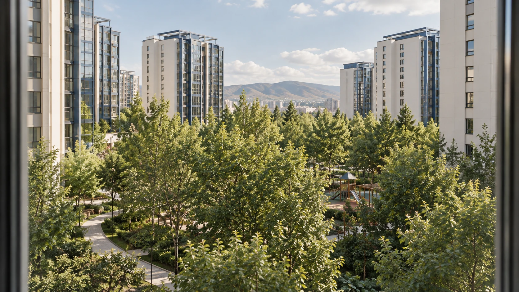 Outlook over courtyard